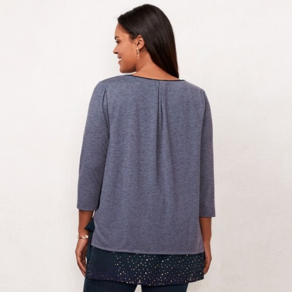 LC Lauren Conrad Purple Mock Layer Tunic - Picture 2 of 6